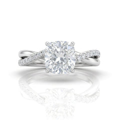 Silver Novalisse Cushion Diamond Engagement Ring