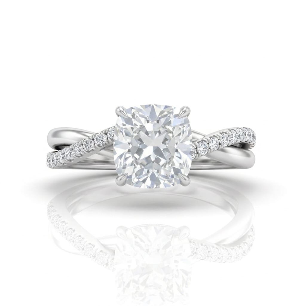 White Gold Novalisse Cushion Diamond Engagement Ring