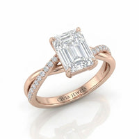 Rose Gold Novalisse Emerald Diamond Engagement Ring