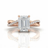 Rose Gold Novalisse Emerald Diamond Engagement Ring