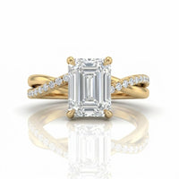 Yellow Gold Novalisse Emerald Diamond Engagement Ring