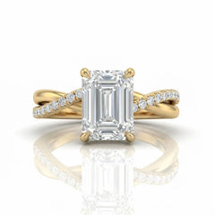 Yellow Gold Novalisse Emerald Diamond Engagement Ring