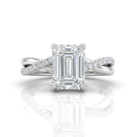 White Gold Novalisse Emerald Diamond Engagement Ring