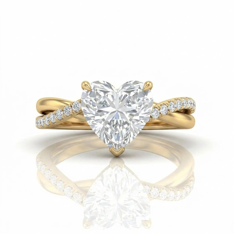 Yellow Gold Novalisse Heart Diamond Engagement Ring