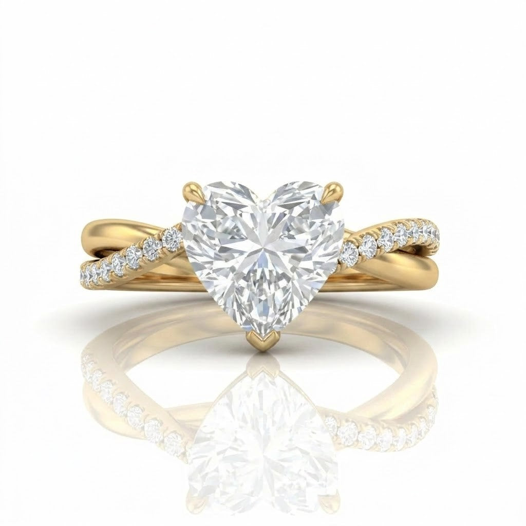 Yellow Gold Novalisse Heart Diamond Engagement Ring