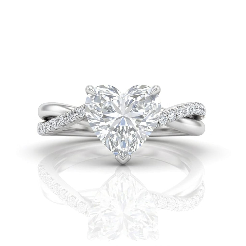 White Gold Novalisse Heart Diamond Engagement Ring