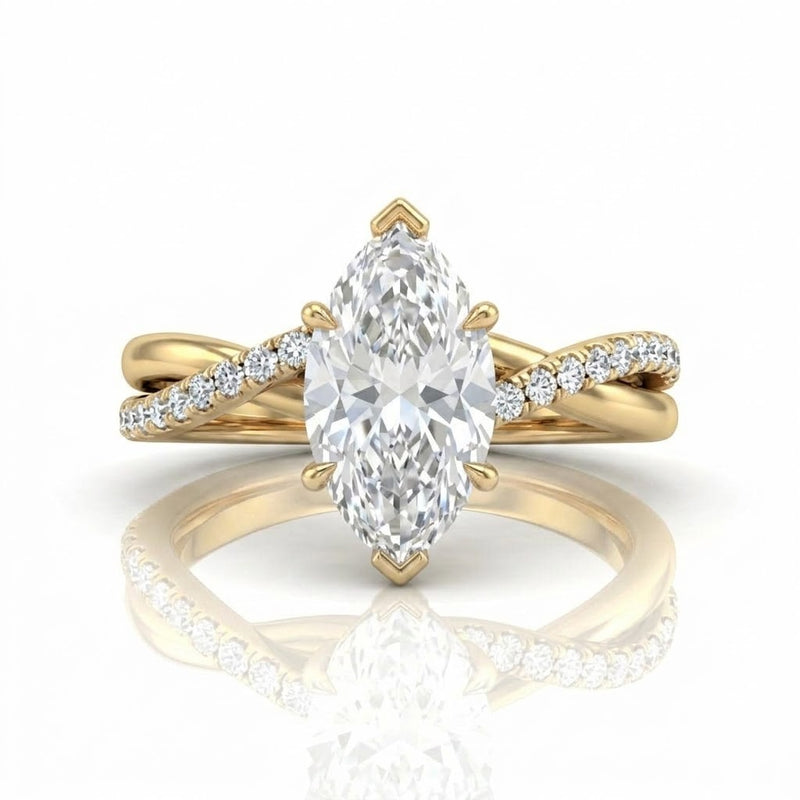 Yellow Gold Novalisse Marquise Diamond Engagement Ring