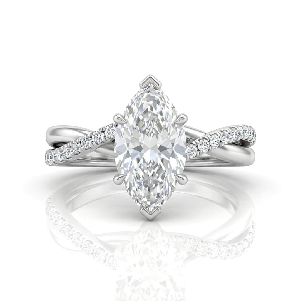 White Gold Novalisse Marquise Diamond Engagement Ring