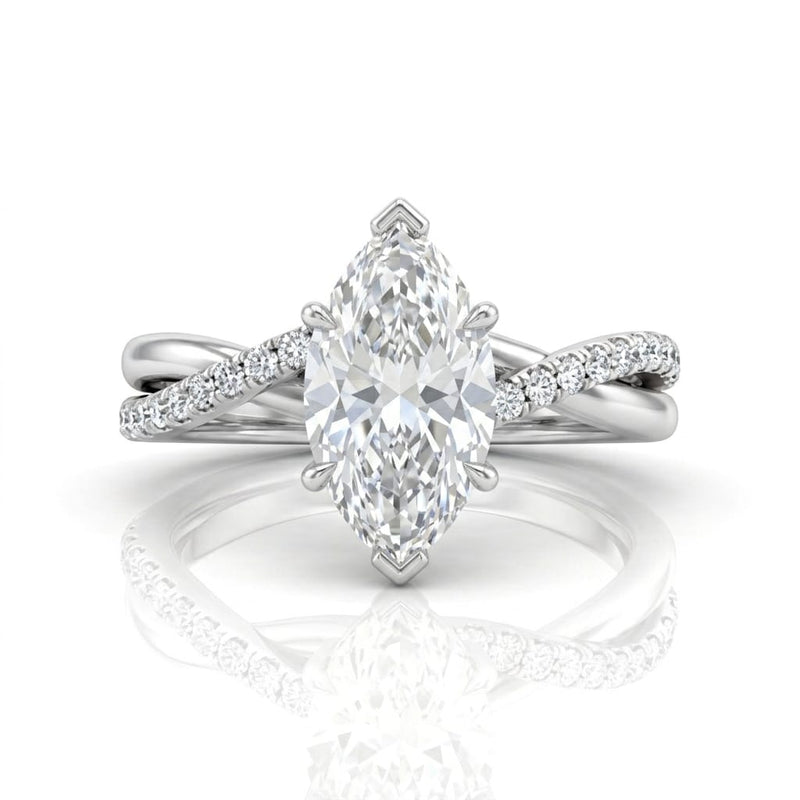Silver Novalisse Marquise Diamond Engagement Ring