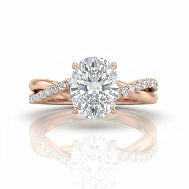 Rose Gold Novalisse Oval Diamond Engagement Ring