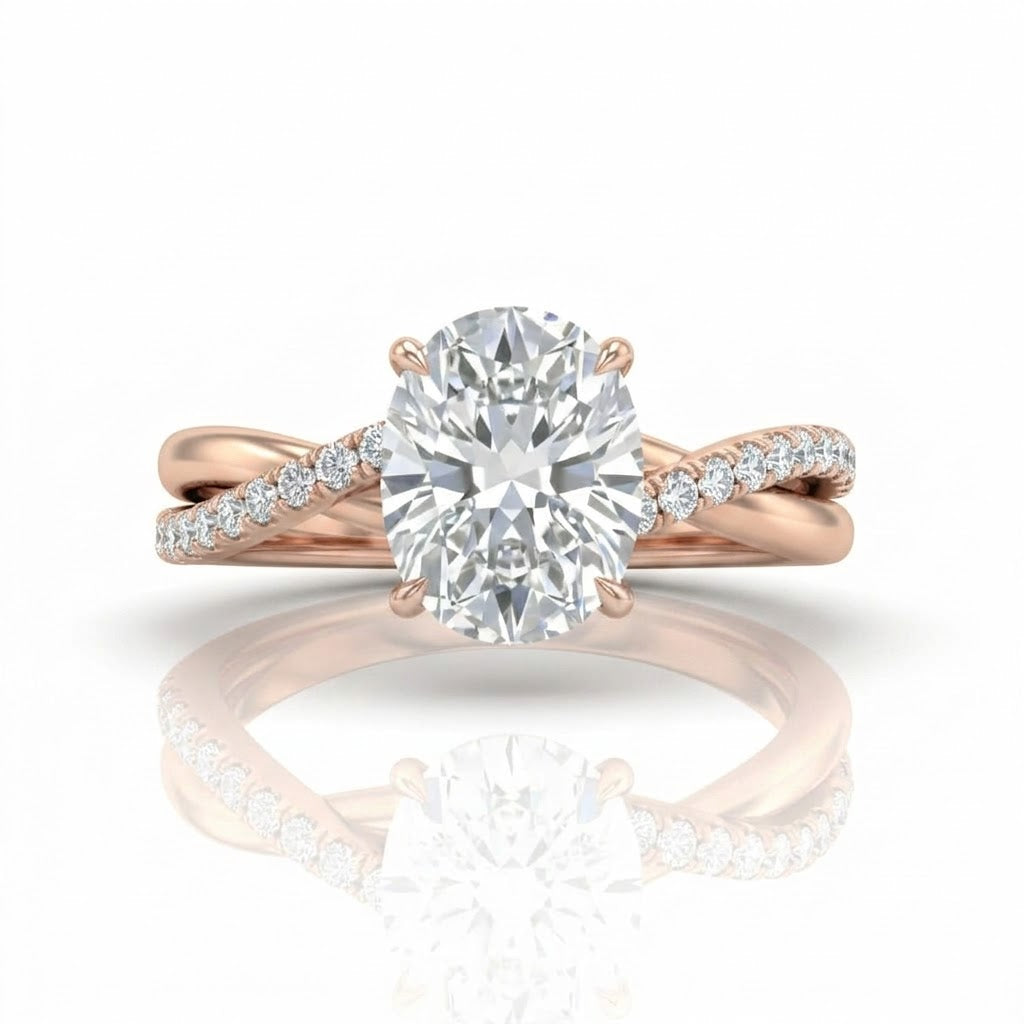 Rose Gold Novalisse Oval Diamond Engagement Ring