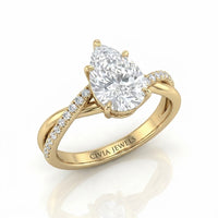 Yellow Gold Novalisse Pear Diamond Engagement Ring