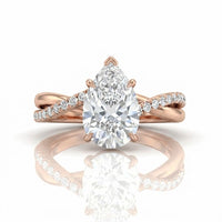 Rose Gold Novalisse Pear Diamond Engagement Ring