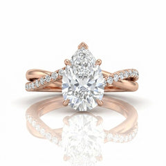 Rose Gold Novalisse Pear Diamond Engagement Ring