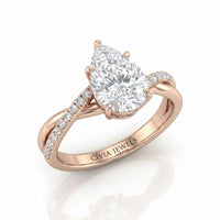 Rose Gold Novalisse Pear Diamond Engagement Ring