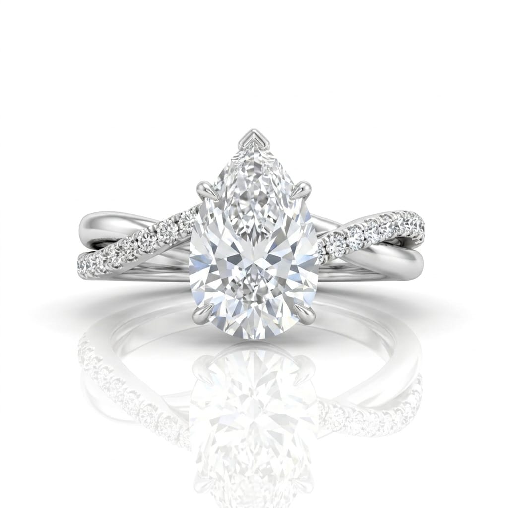 White Gold Novalisse Pear Diamond Engagement Ring