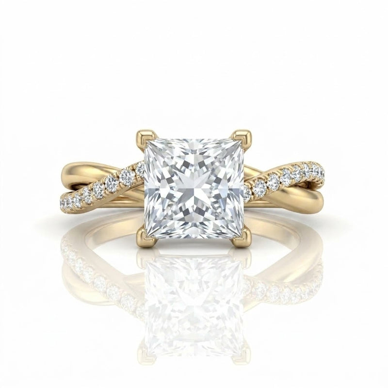 Yellow Gold Novalisse Princess Diamond Engagement Ring