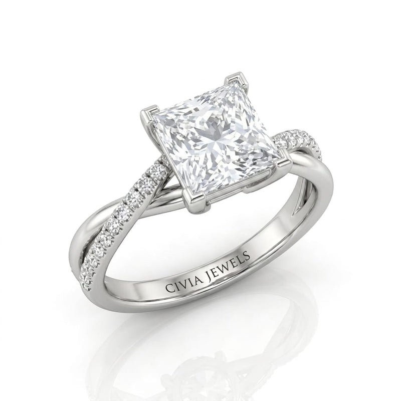 Silver Novalisse Princess Diamond Engagement Ring