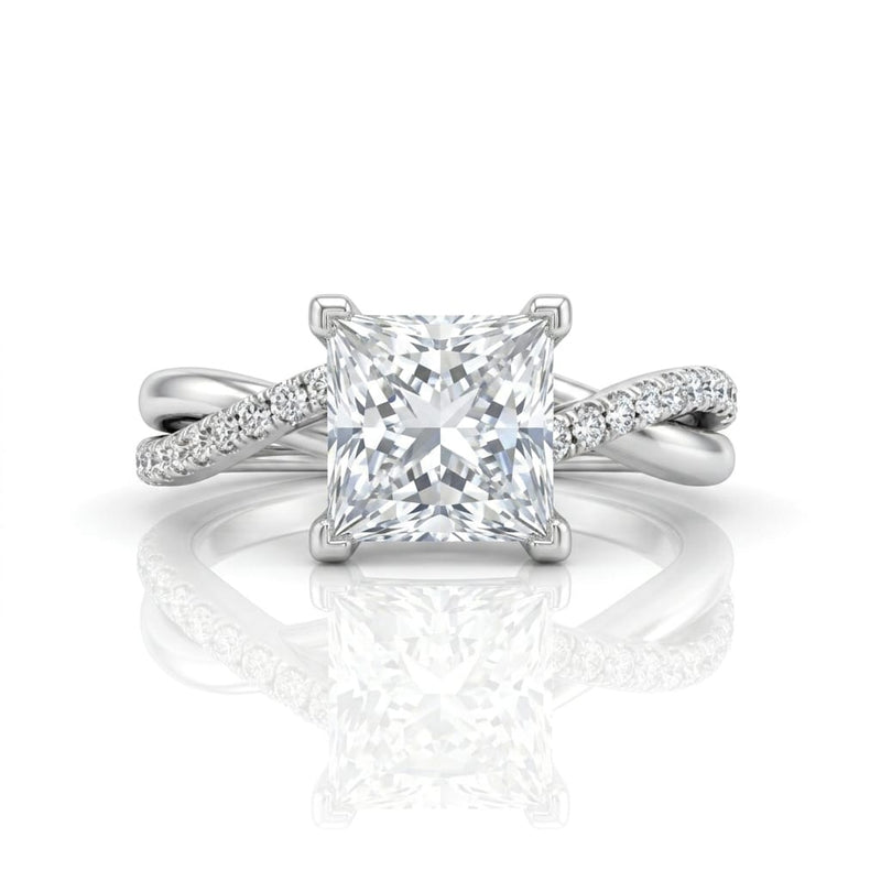 White Gold Novalisse Princess Diamond Engagement Ring