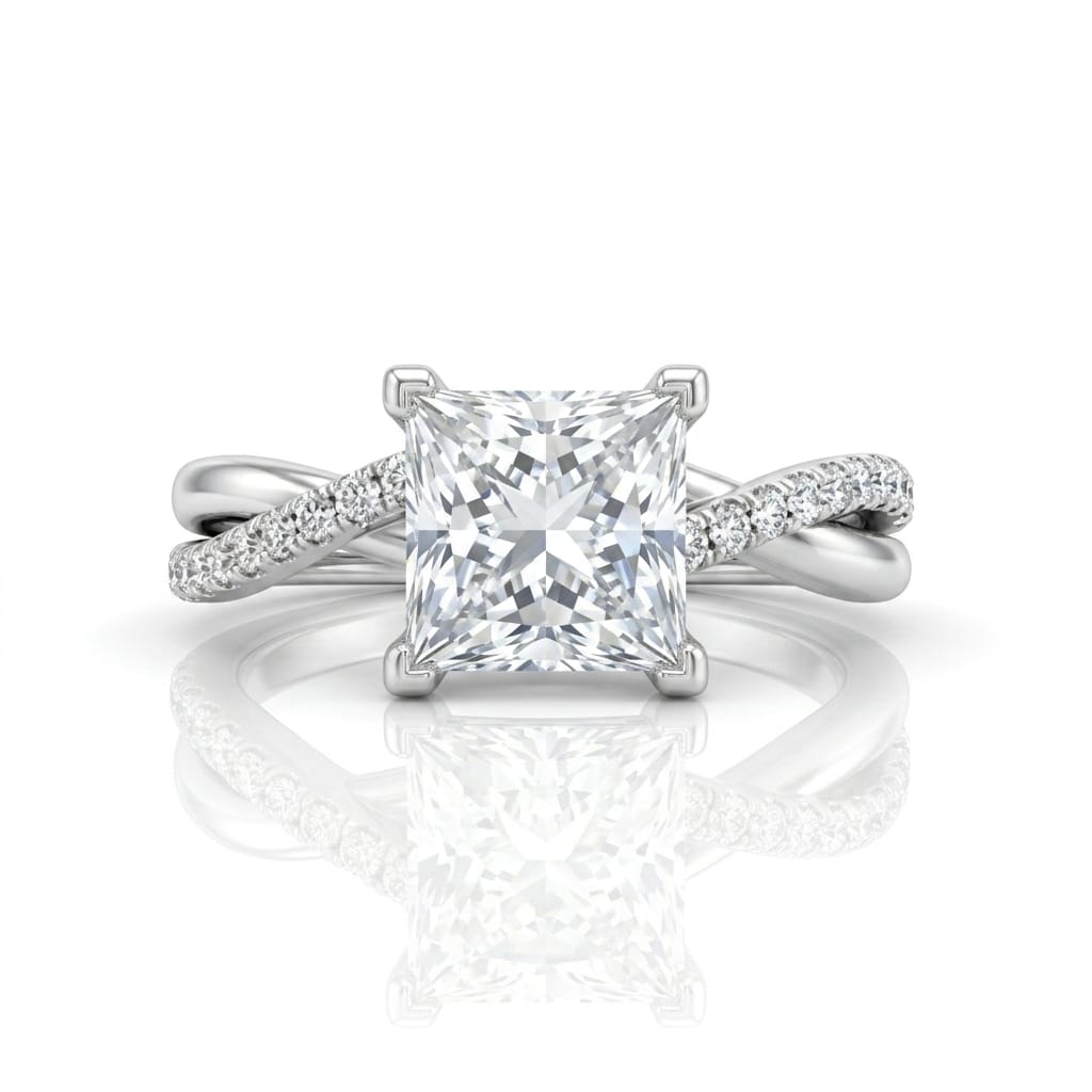 Silver Novalisse Princess Diamond Engagement Ring