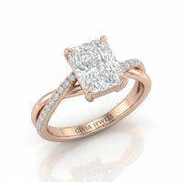 Rose Gold Novalisse Radiant Diamond Engagement Ring