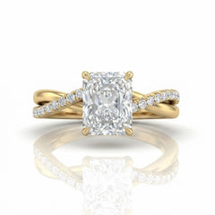 Yellow Gold Novalisse Radiant Diamond Engagement Ring