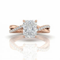 Rose Gold Novalisse Radiant Diamond Engagement Ring