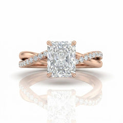 Rose Gold Novalisse Radiant Diamond Engagement Ring