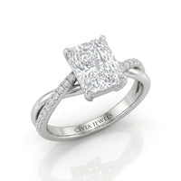 Silver Novalisse Radiant Diamond Engagement Ring