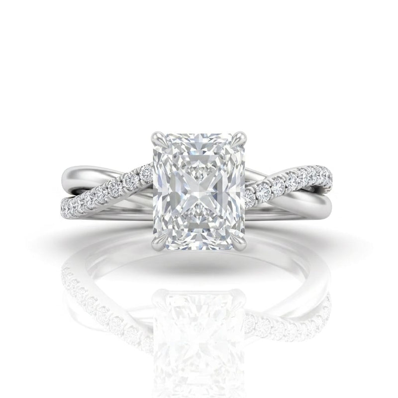 Silver Novalisse Radiant Diamond Engagement Ring