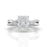 Silver Novalisse Radiant Diamond Engagement Ring