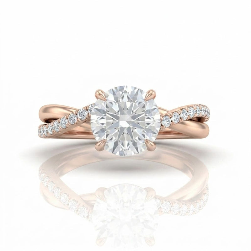 Rose Gold Novalisse Round Diamond Engagement Ring