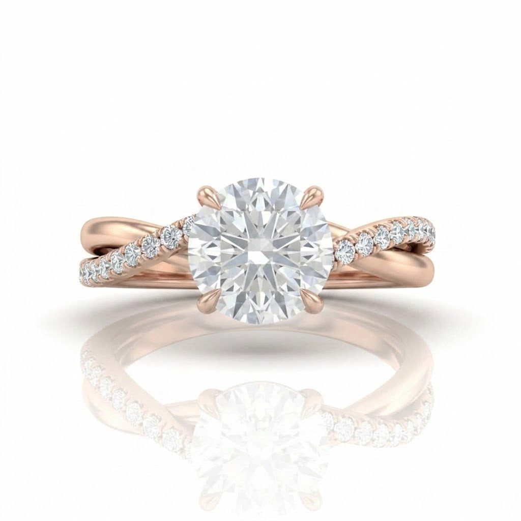 Rose Gold Novalisse Round Diamond Engagement Ring