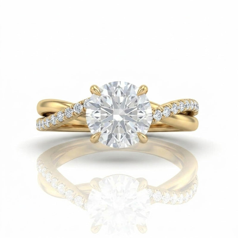 Yellow Gold Novalisse Round Diamond Engagement Ring