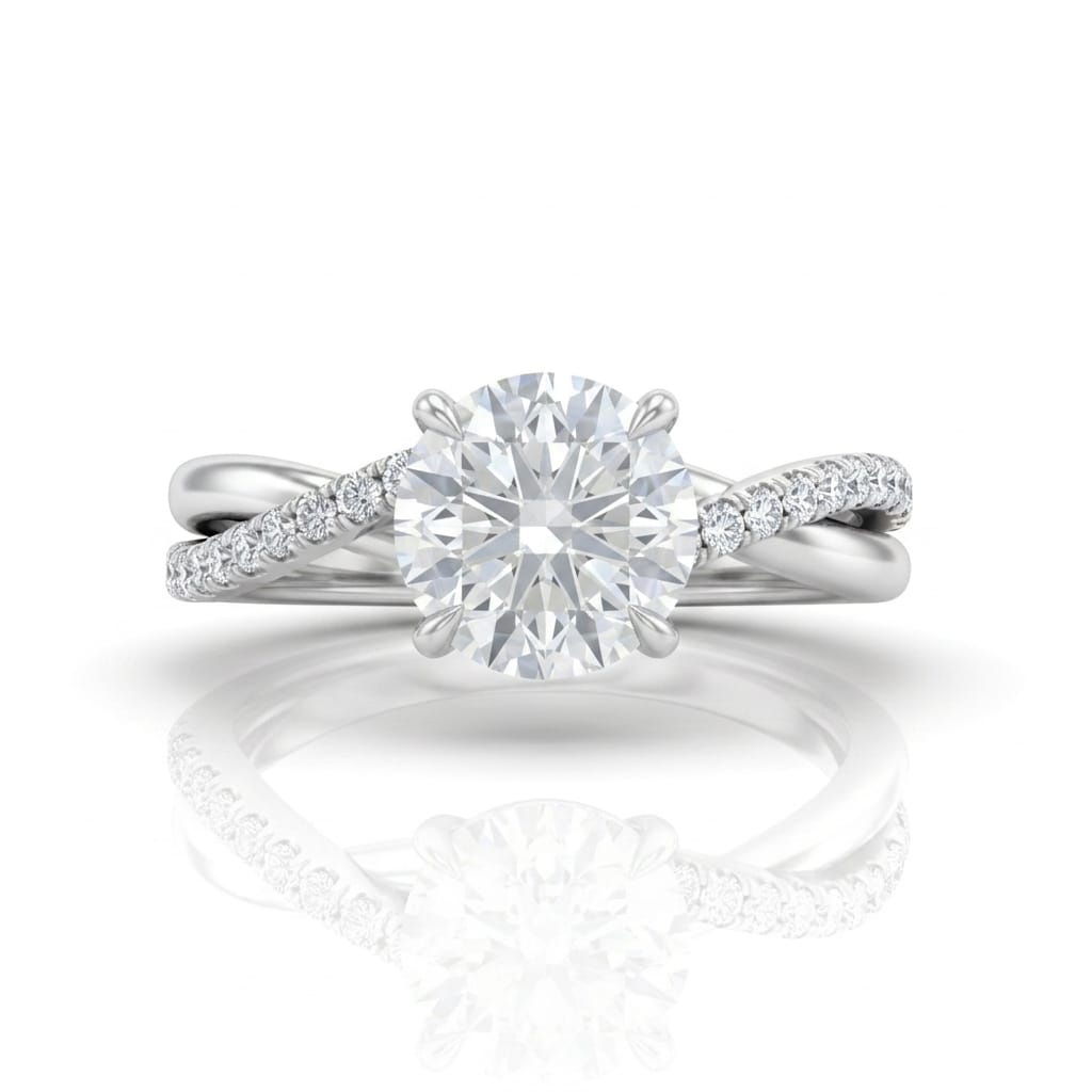 White Gold Novalisse Round Diamond Engagement Ring