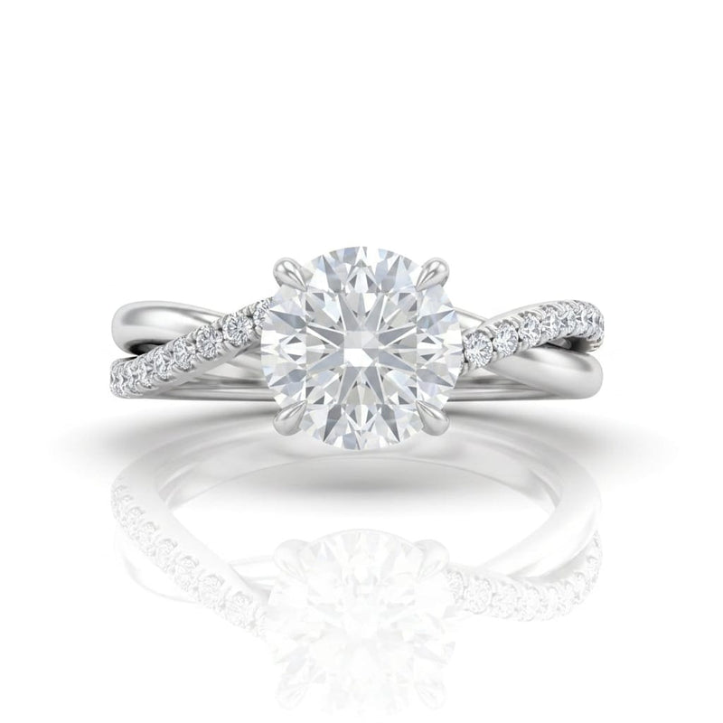 Silver Novalisse Round Diamond Engagement Ring