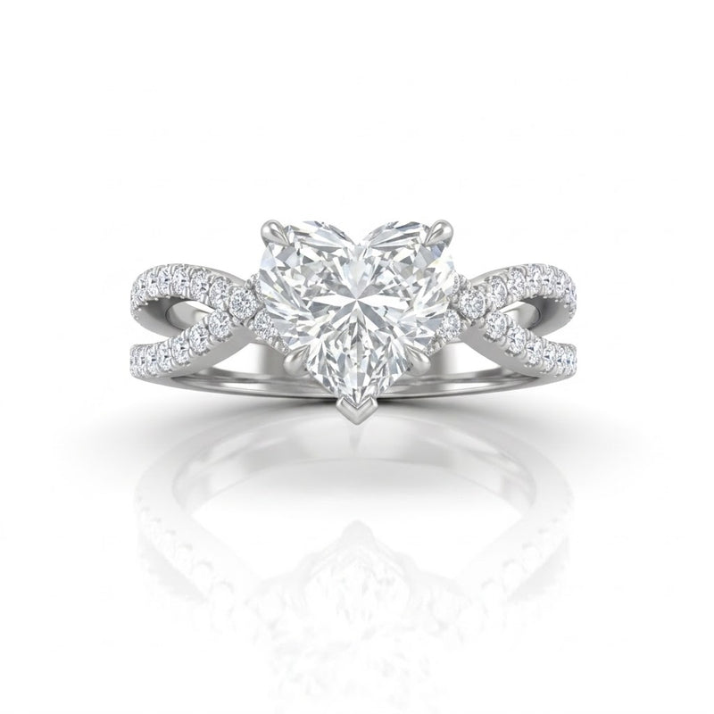 White Gold Everlisse Infinity Heart Diamond Engagement Ring