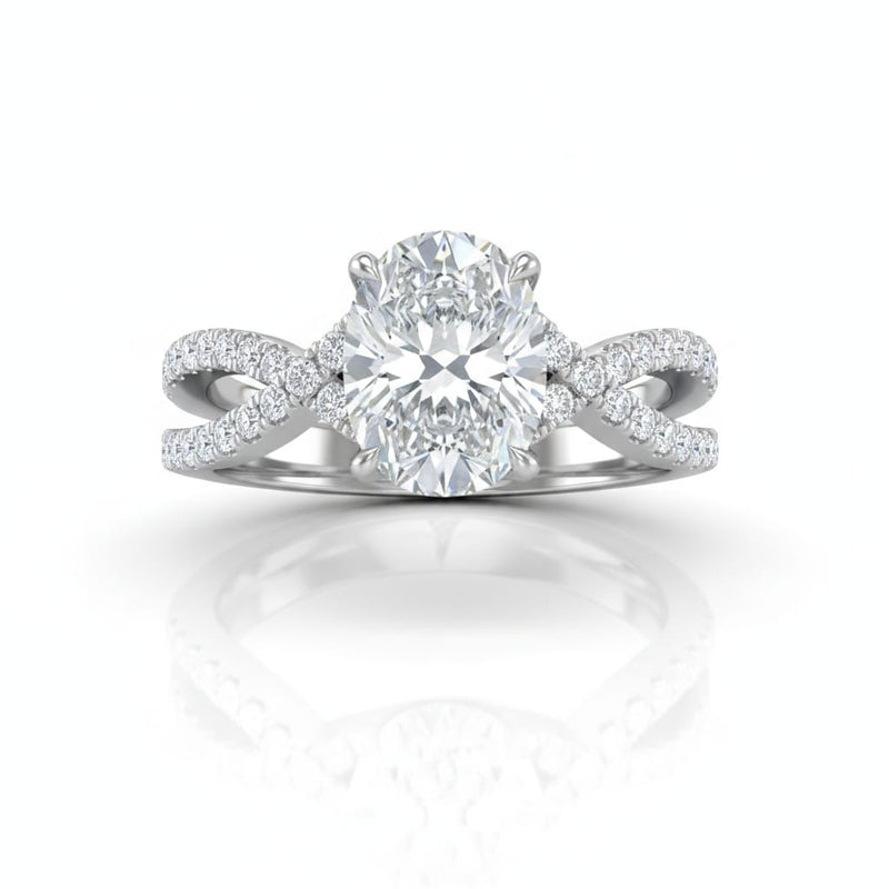 White Gold Everlisse Infinity Oval Diamond Engagement Ring