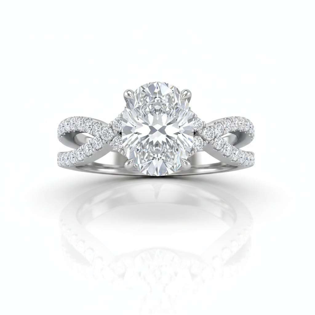 White Gold Everlisse Infinity Oval Diamond Engagement Ring