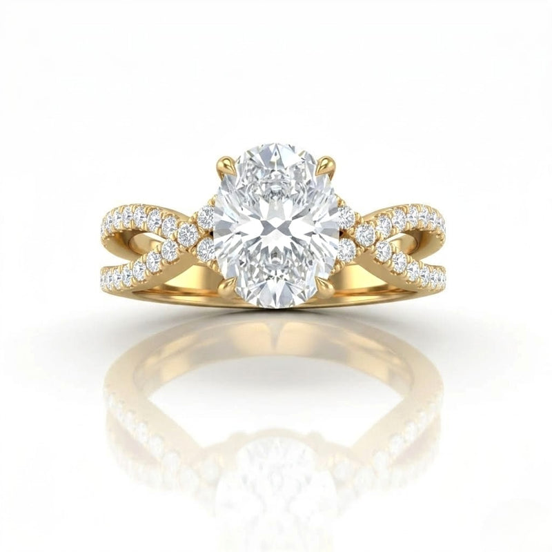 Yellow Gold Everlisse Infinity Oval Diamond Engagement Ring