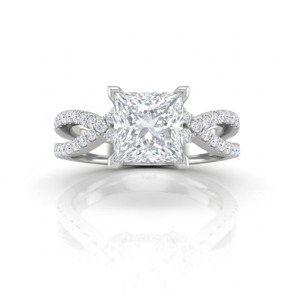 White Gold Everlisse Infinity Princess Diamond Engagement Ring