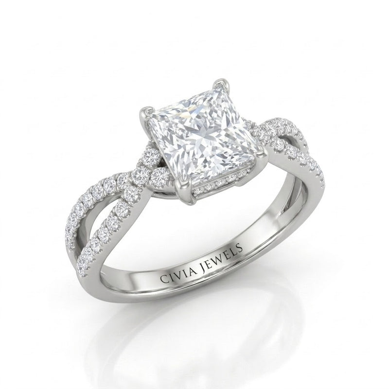 White Gold Everlisse Infinity Princess Diamond Engagement Ring