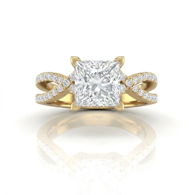 Yellow Gold Everlisse Infinity Princess Diamond Engagement Ring