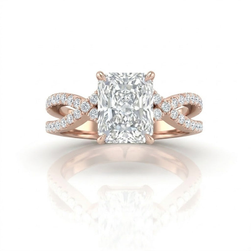 Rose Gold Everlisse Infinity Radiant Diamond Engagement Ring