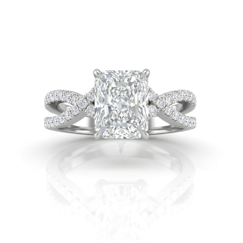 White Gold Everlisse Infinity Radiant Diamond Engagement Ring