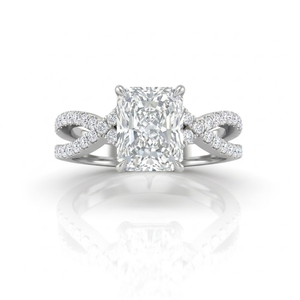 White Gold Everlisse Infinity Radiant Diamond Engagement Ring
