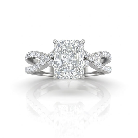 White Gold Everlisse Infinity Radiant Diamond Engagement Ring