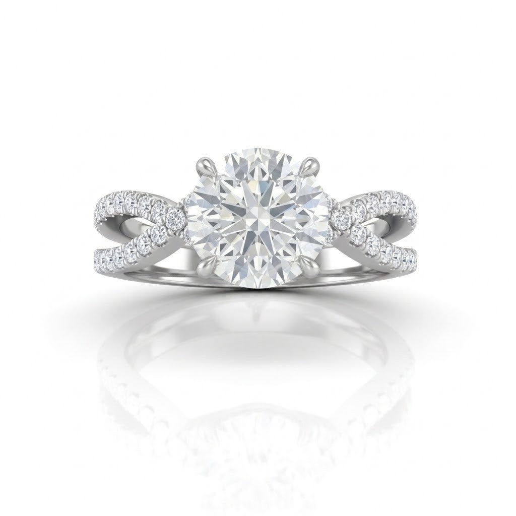 White Gold Everlisse Infinity Round Diamond Engagement Ring
