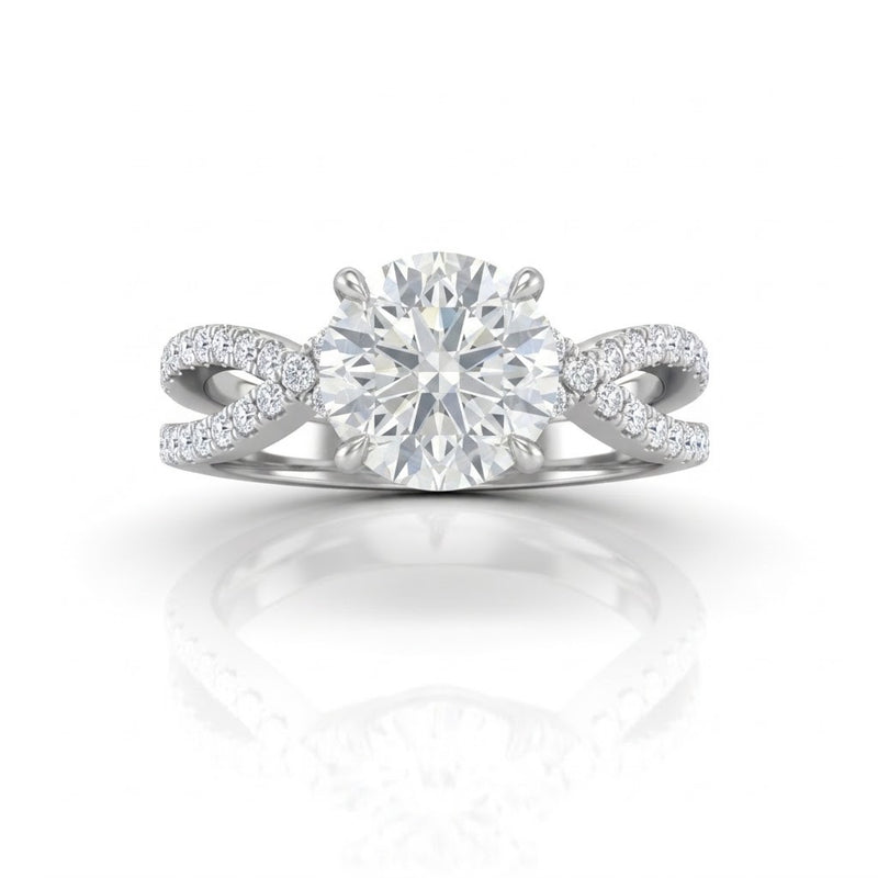 Silver Everlisse Infinity Round Diamond Engagement Ring
