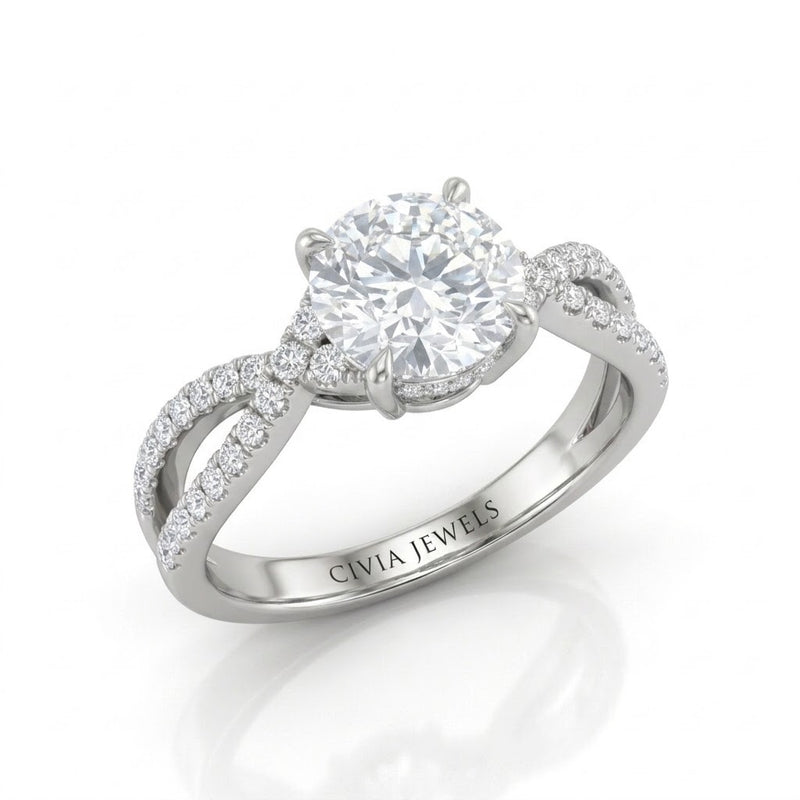 White Gold Everlisse Infinity Round Diamond Engagement Ring